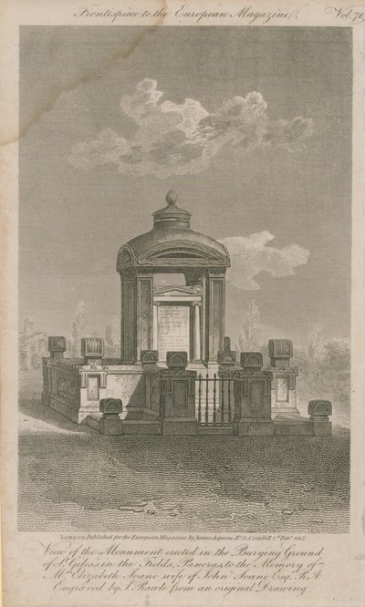 Monument to Elizabeth Soane by Samuel Rawle